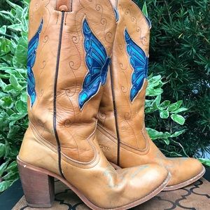 Dingo leather butterfly cowgirl boots